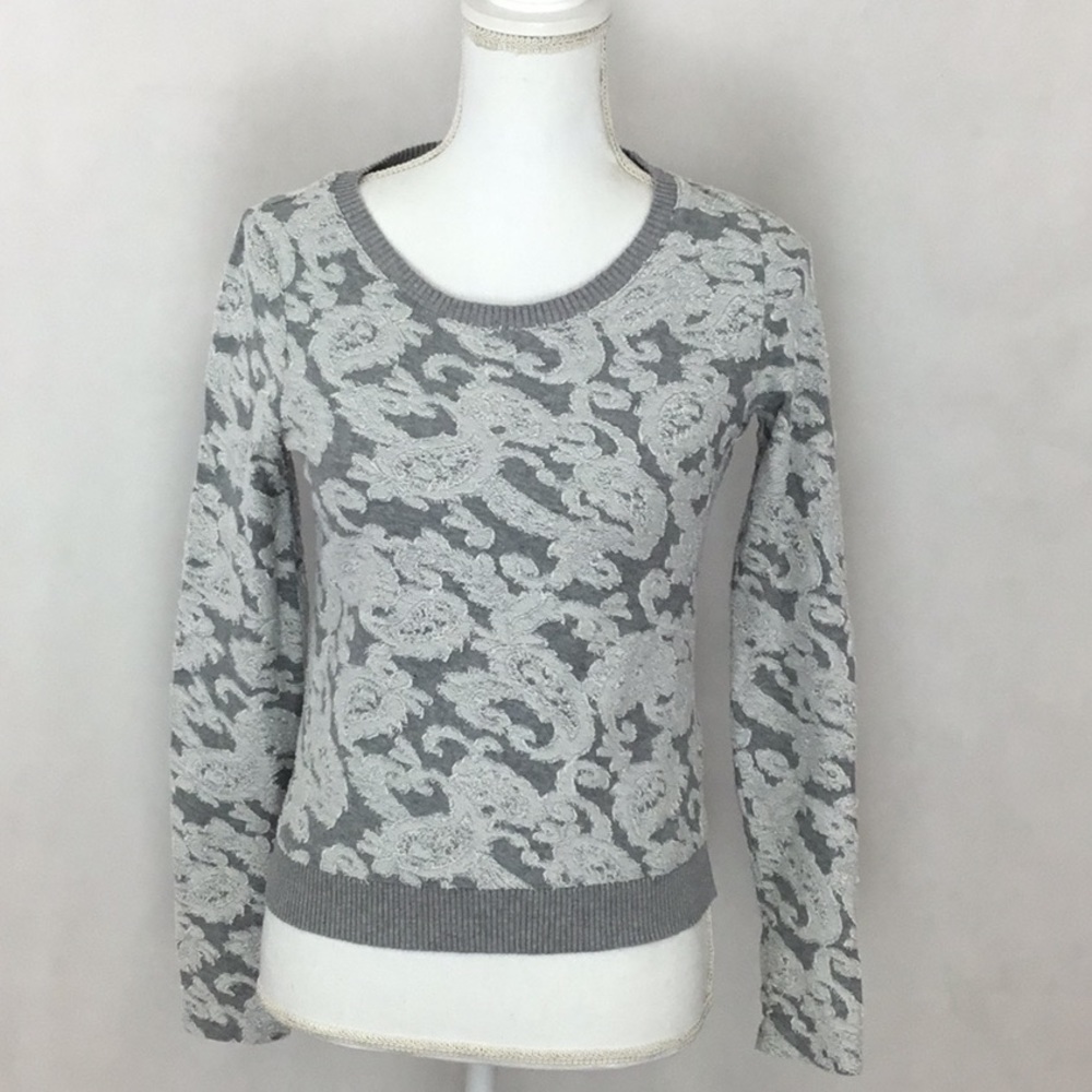 ANTHROPOLOGIE POSTMARK Gay Lace Print Sweatshirt